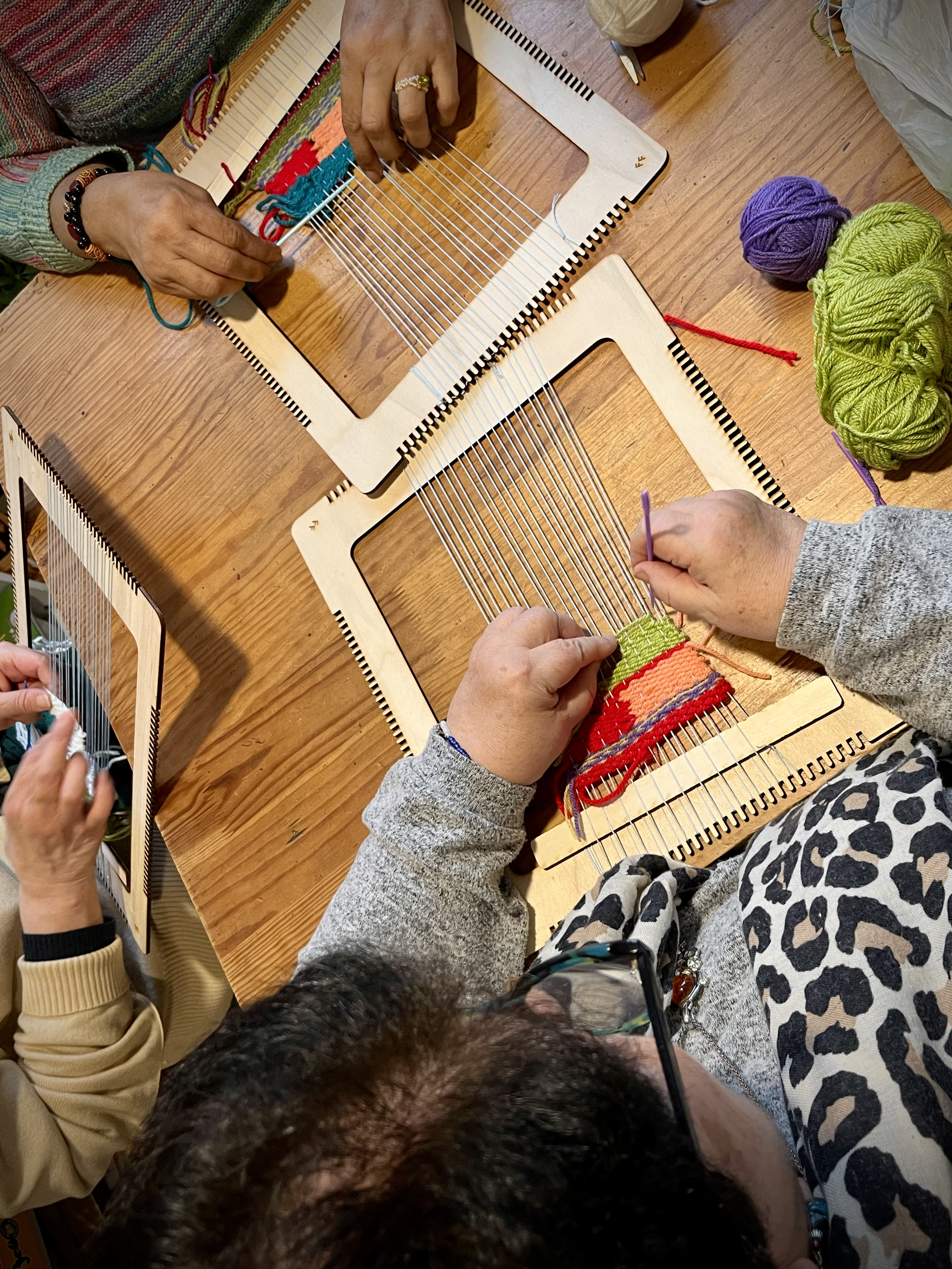 Student sketching design template for weaving